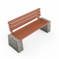 Скамейка «Коста со спинкой» бетонная, ДШВ - 170*63*73, вес - 230 кг