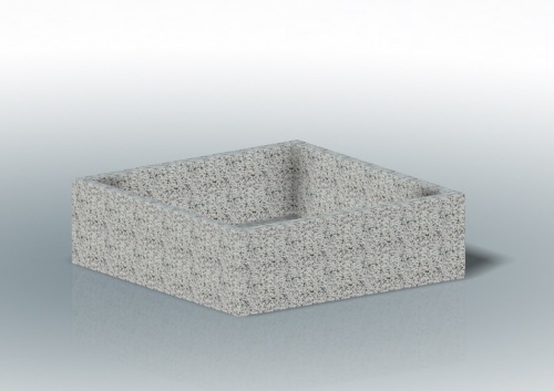 Вазон «Кварента6» бетонный, габариты(см) - 130*130*40, вес - 594 кг