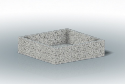Вазон «Кварента10» бетонный, габариты(см) - 150*150*40, вес - 824 кг