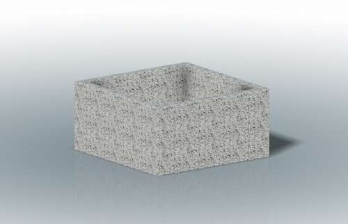 Вазон «Кварента3» бетонный, габариты(см) - 100*100*50, вес - 473 кг