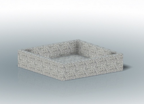 Вазон «Кварента5» бетонный, габариты(см) - 130*130*30, вес - 501 кг
