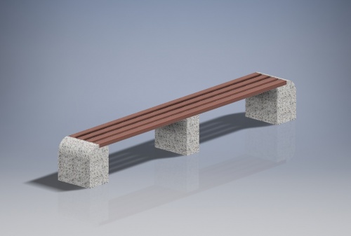 Скамейка «Морис2» бетонная, габариты(см) - 350*45*46, вес - 450 кг