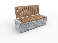 Модульная скамейка "Темп со спинкой" бетонная, ДШВ (см) - 150*50*92, вес - 575 кг