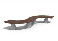 Скамейка бетонная «Волна», габариты(см)-300*50*40, вес-195 кг