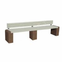Скамейка «Евро1 Лайн со спинкой» бетонная , габариты(см) - 220*45*118 , вес - 185 кг