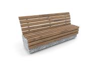 Модульная скамейка "Темп диван 200" бетонная, ДШВ (см) - 150*50*92, вес - 750 кг