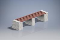 Скамейка «Коста1» бетонная, габариты(см) - 250*55*46, вес - 315 кг