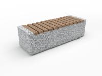 Модульная скамейка "Темп" бетонная, ДШВ(см) - 150*50*45, вес - 550 кг