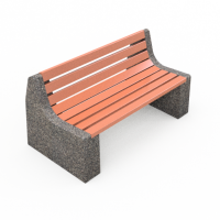 Скамейка «Швейцария со спинкой» бетонная, ДШВ - 170*81*81, вес - 300 кг