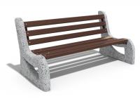 Скамейка бетонная «Лаура со сминкой», габариты(см)-171*87*81, вес-120 кг