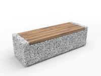 Модульная скамейка "Темп В" бетонная, ДШВ (см) - 150*50*45, вес - 550 кг