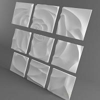 Полиуретановые формы для изготовления гипсовых 3D панелей «Пано роза», 1800*1800 мм