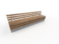 Модульная скамейка "Темп монолит 300 со спинкой" бетонная, ДШВ (см) - 300*50*90, вес - 660 кг