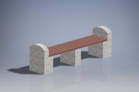 Скамейка «Виктория1» бетонная, габариты(см) - 250*52*70, вес - 374 кг