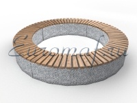 Скамейка «Илиос» бетонная, габариты (см) - 300*300*45, вес -365 кг