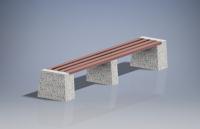 Скамейка «Коста2» бетонная, габариты(см) - 350*55*46, вес - 315 кг