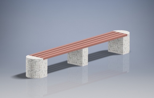 Скамейка «Стела2» бетонная, габариты(см) - 350*45*46, вес - 420 кг