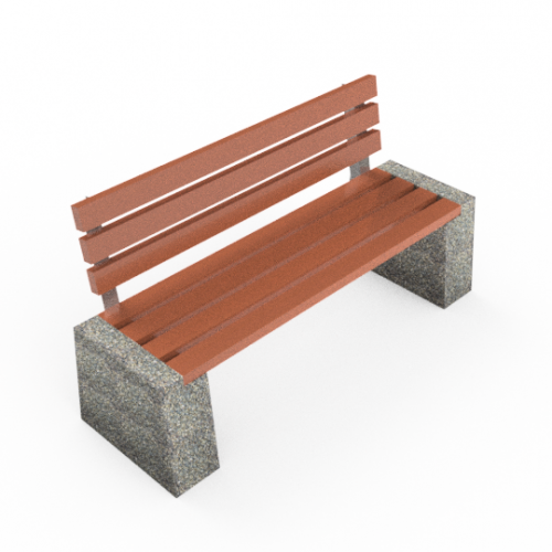 Скамейка «Коста со спинкой» бетонная, ДШВ - 170*63*73, вес - 230 кг
