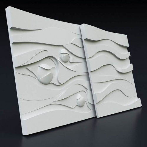 Полиуретановые формы для изготовления гипсовых 3D панелей «Максвелл», 1000*500 мм