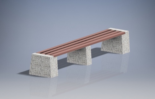 Скамейка «Коста2» бетонная, габариты(см) - 350*55*46, вес - 315 кг