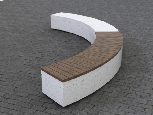 Модульная скамейка "R 1" бетонная, ДШВ (см) - 298*50*92, вес - 860 кг
