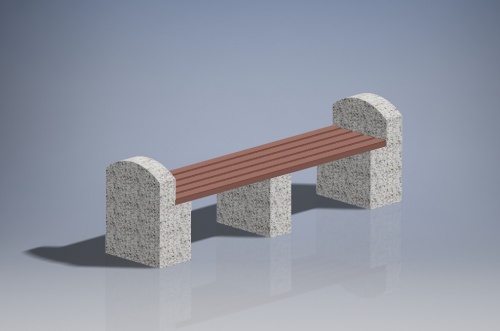 Скамейка «Виктория1» бетонная, габариты(см) - 250*52*70, вес - 374 кг